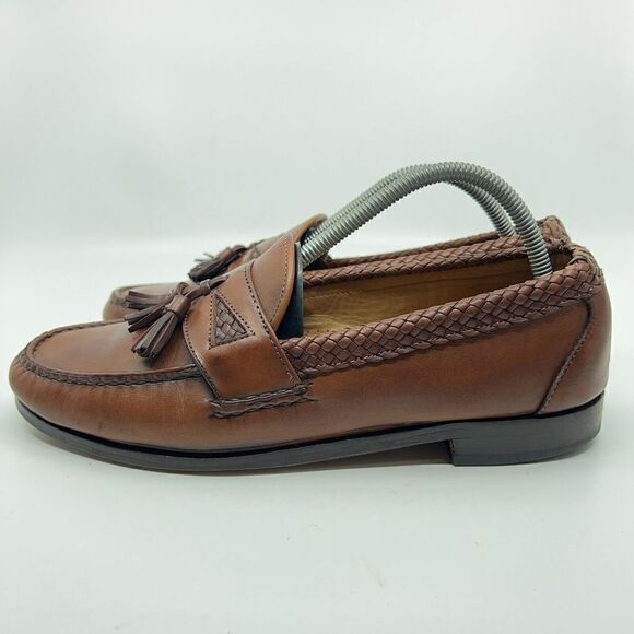 Allen Edmonds Maxfield Men’s Size 9.5 D Brown Leather Slip On Tassel Loafers main image 9